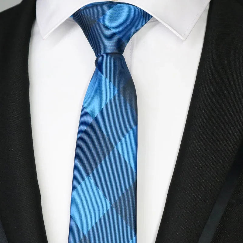 New Slim Narrow Skinny 6CM Mens Necktie Neck Ties For Man Plaids Polka Dot Striped Jacquard Cravat Business Party Corbatas