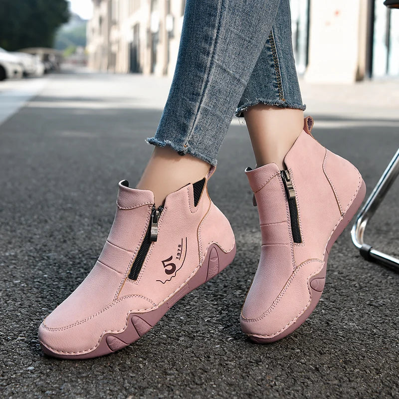 New Spring Women Ankle Boots Outdoor Casual Walking Boots Fashion Comfortable Women's Shoes High Top Autumn Women's Sneakers
