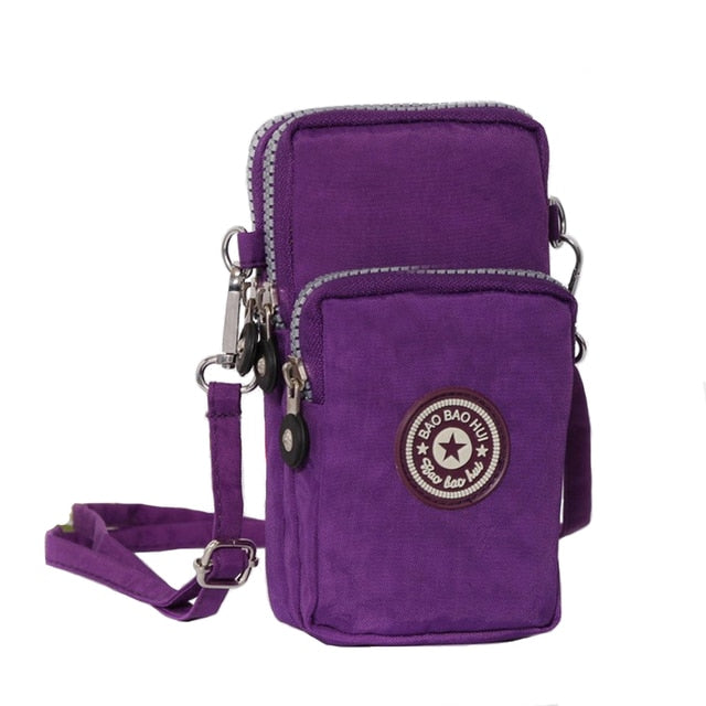 Women's Mini Shoulder Bag Oxford Waterproof Handbag Wrist Pouch Wallet Sports Cell Mobile Phone Bag Crossbody Bags for Girls