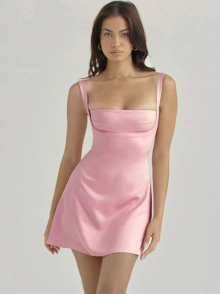 Birthday Dress For Women A-Line Pink Dress Sexy Satin Holiday Party Dr Mega Mart Center Birthday Dress For Women A-Line Pink Dress Sexy Satin Holiday Party Dr Mega Mart Center