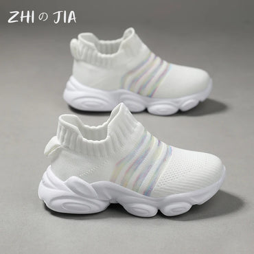Children's Slip On Socks Shoes Mesh Casual Sports Shoes teenagers Lightweight and Comfortable Running Footwear 27-40