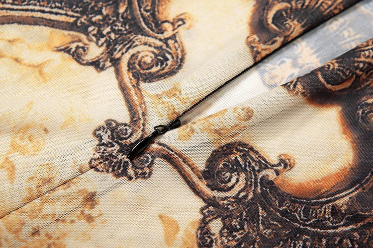 Sisterlinda Printing Slim O-Neck Long Sleeve Jumpsuit Women Sexy Popular Body-shaping Vestidos Girl Party Leisure Pencil Pants