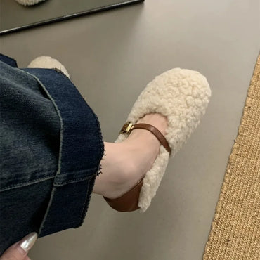 Winter Shoes Women Round Toe Slip-on Female Footwear Loafers Fur Casual Sneaker Autumn Modis Slip on Dress Moccasin New Fall