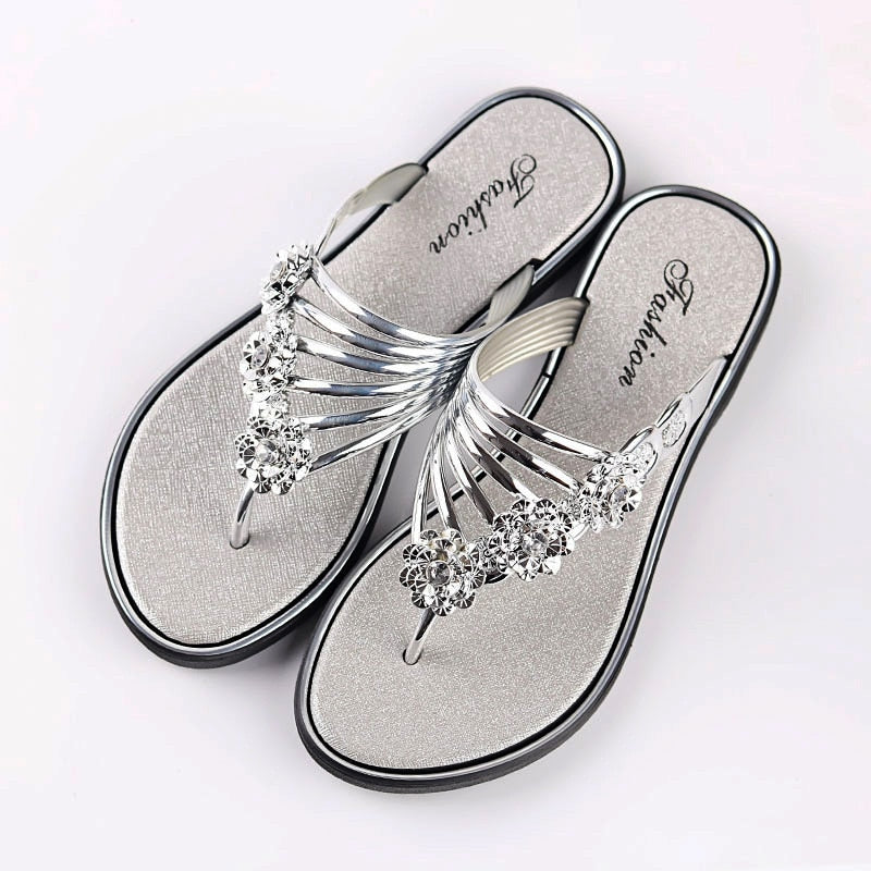 Sexy Women's Flat Flip Flops Fashion Casual Slippers Flower Lightweight Sandals