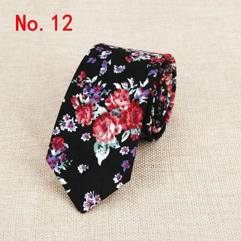 Classic Men's Flower Ties Handmade Cotton Tie For Men 6CM Narrow Floral Neckties Gift Wedding Party Casual Gravatas Paisley Tie