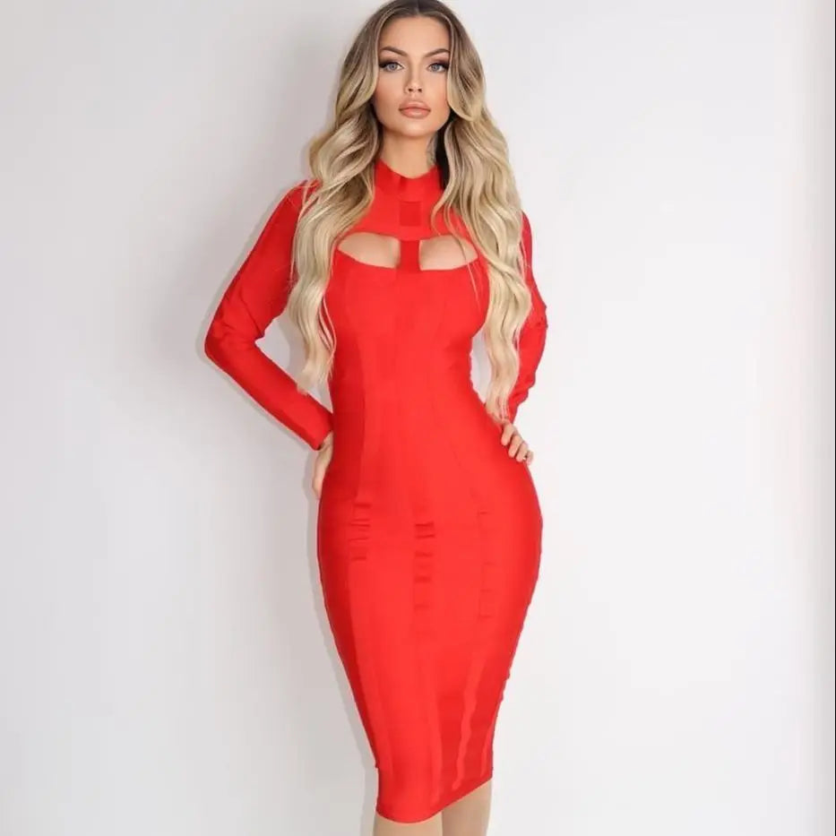 HQBORY Winter Long Sleeves sexy Hollow Out Knitted Bandage Dress mid-l Mega Mart Center HQBORY Winter Long Sleeves sexy Hollow Out Knitted Bandage Dress mid-l Mega Mart Center