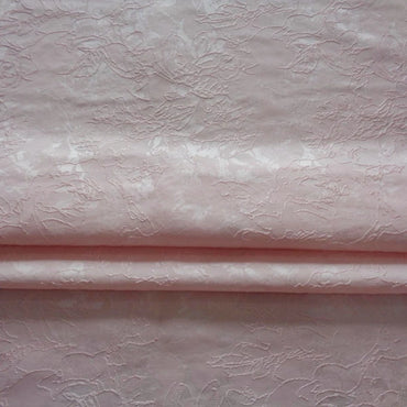 Spring Summer Thread Pattern Jacquard Fashion Dress Fabrics for Sewing Cloth White Pink Satin Flower Furniture Upholstery Fabric