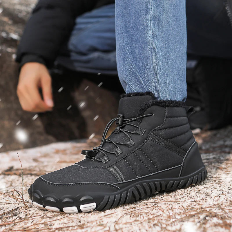 Winter Men Women Boots Leather Waterproof Anti-slip Wear-resistant Casual Outdoor Climbing Sneakers Warm Slip On Ankle Shoes
