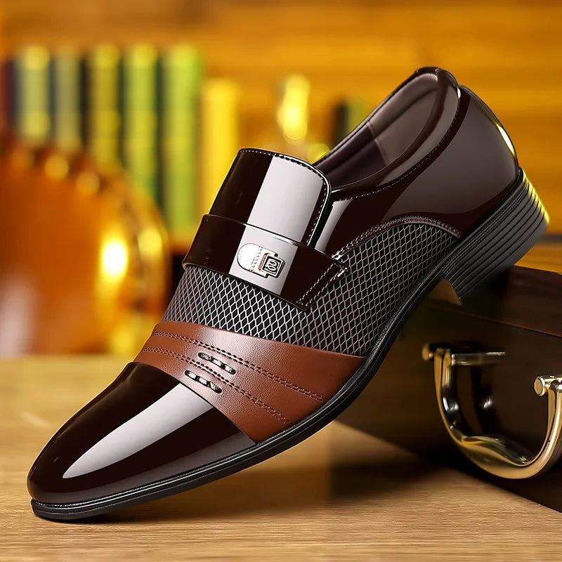 men luxury dress shoes Oxford Shoes Men's Luxury Lacquer Wedding Shoe Pointed Toe Dress Shoes –  Mega Mart Center