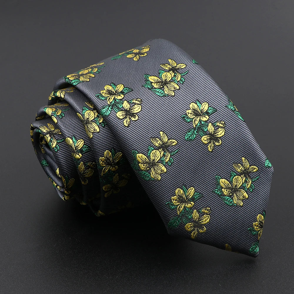 26 Styles Men's Jacquard Novelty Ties Skinny Floral Paisley Striped Necktie Business Narrow Suit Shirt Daily Wear Accessories