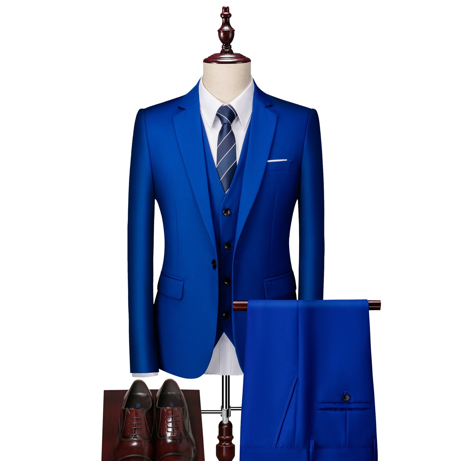 Luxury 3 Piece Men's Wedding Suit Fashion Men's Slim Solid Color Business Office Suit Sets Large Size Men Blazer+ Pants + Vest
