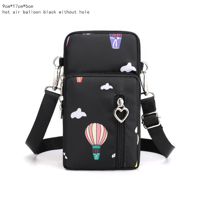 Women's Mini Shoulder Bag Oxford Waterproof Handbag Wrist Pouch Wallet Sports Cell Mobile Phone Bag Crossbody Bags for Girls