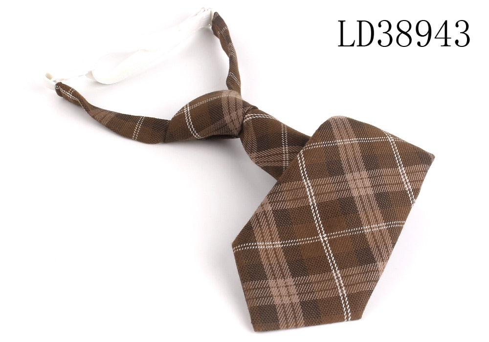 Skinny Ties For Men Women Casual Plaid Necktie Suits Boys Girls Ties Slim Men Necktie Gravatas Simple Lazy person Student Tie