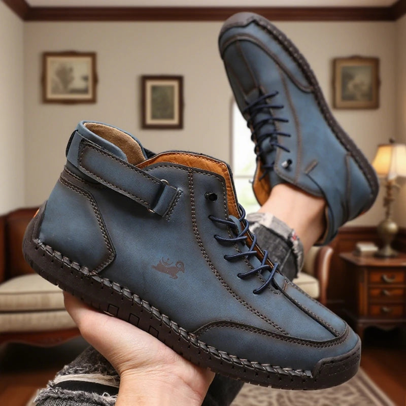 Women's Handmade Leather Casual Shoe Fashion Ankle Boots Business Outdoor Shoes Soft Homme Classic Ankle Non-slip Flats Moccasin