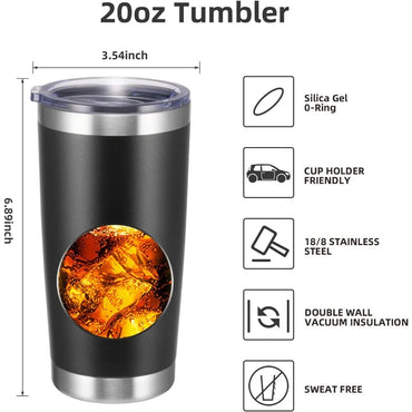 20oz Insulated Tumblers with Lid Stainless Steel Double Wall Tumbler Travel Coffee Cups Powder Coated Tapered Metal Thermal Mug