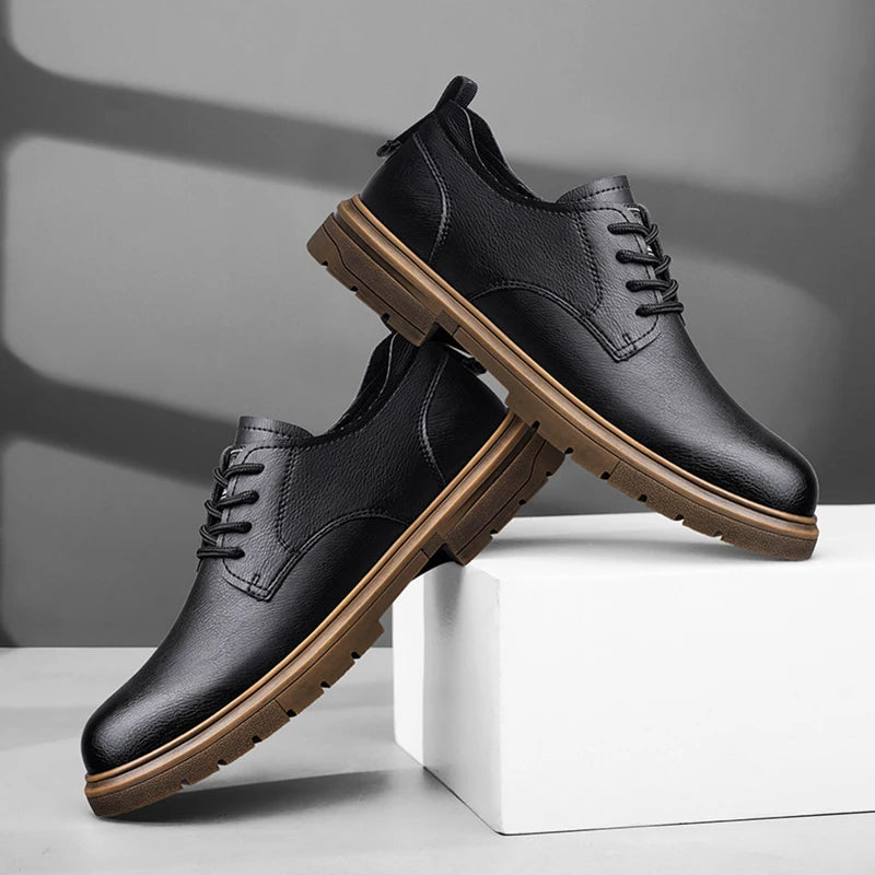52/2000 CLOHOO handmade men's shoes business casual leather shoes breathable soft sole comfortable classic lace-up men's shoes