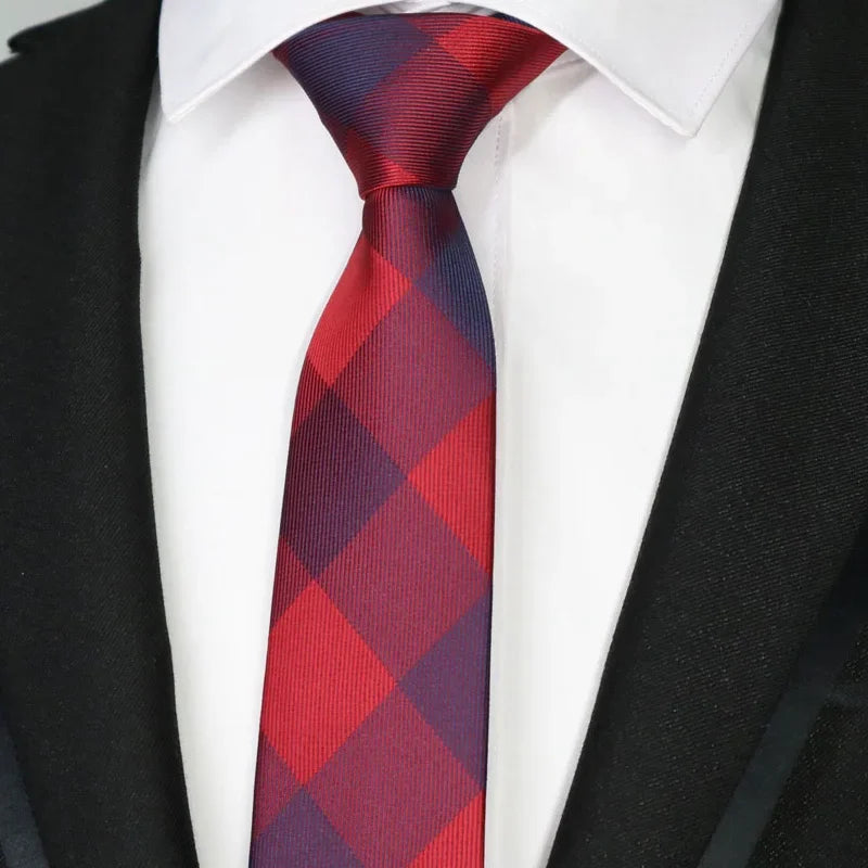 New Slim Narrow Skinny 6CM Mens Necktie Neck Ties For Man Plaids Polka Dot Striped Jacquard Cravat Business Party Corbatas