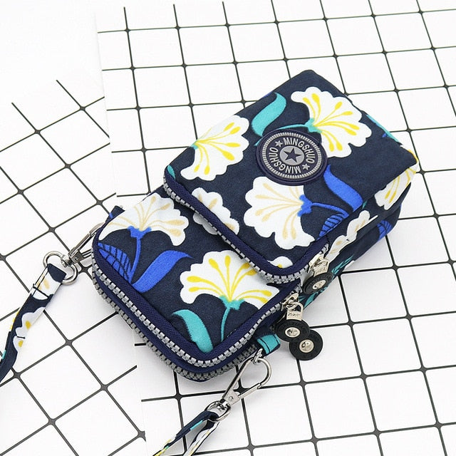 Women's Mini Shoulder Bag Oxford Waterproof Handbag Wrist Pouch Wallet Sports Cell Mobile Phone Bag Crossbody Bags for Girls