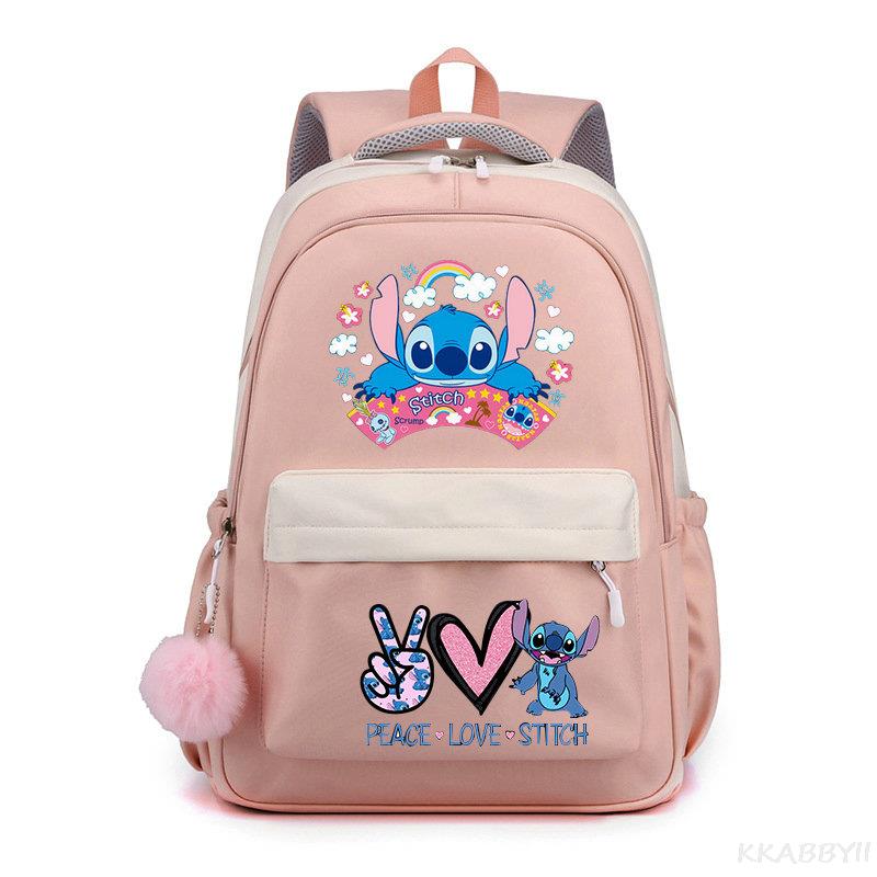 Lilo And Stitch Backpack Sweet Soft Large Capacity Student Schoolbag College Students Patchwork Laptop Simple Mochilas