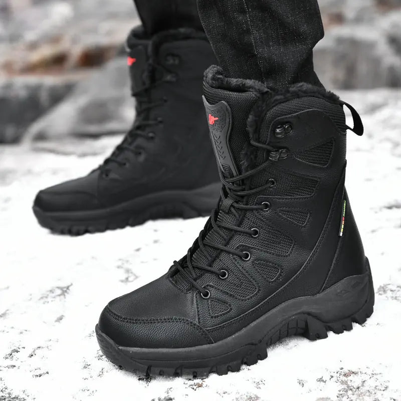Winter Boot Men's High-top Waterproof Ankle Boots Men Thick Plus Warm Large Size Snow Hiking Boots Outdoor Cotton Shoes Sneakers