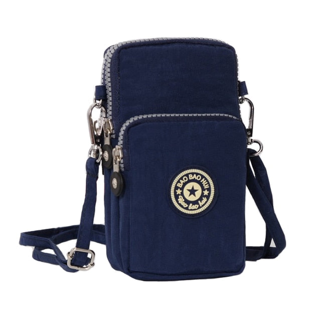 Women's Mini Shoulder Bag Oxford Waterproof Handbag Wrist Pouch Wallet Sports Cell Mobile Phone Bag Crossbody Bags for Girls
