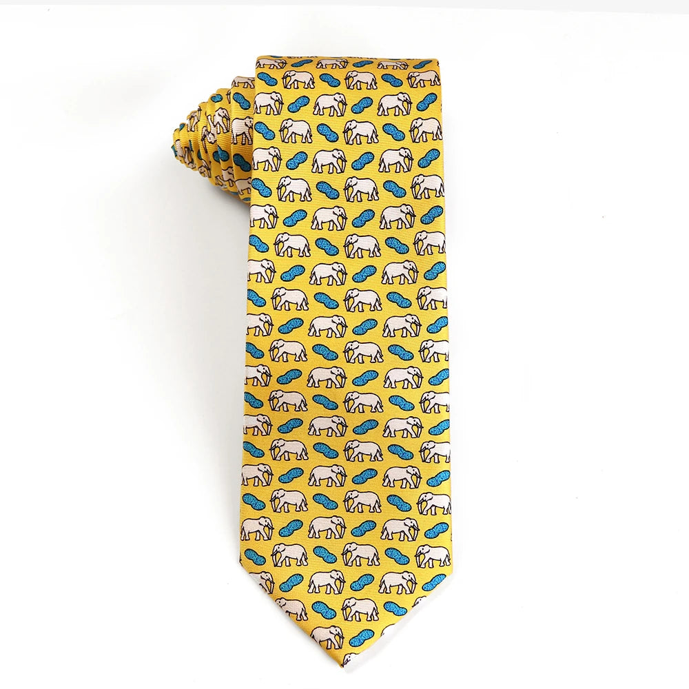 Tailor Smith 100% Silk Ties For Men Handmade Necktie With Animal Pattern Tie Father's Day Birthday Gift Tie