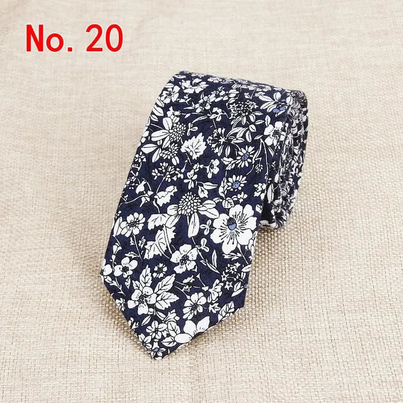 Classic Men's Flower Ties Handmade Cotton Tie For Men 6CM Narrow Floral Neckties Gift Wedding Party Casual Gravatas Paisley Tie