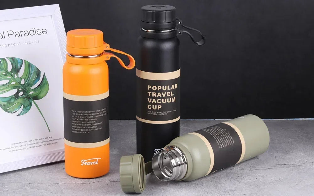 1PCS Stainless Steel Thermos with Tea Filter Double Wall Vacuum Flask Sports Outdoor Fitness Thermal Bottle Insulation Cup