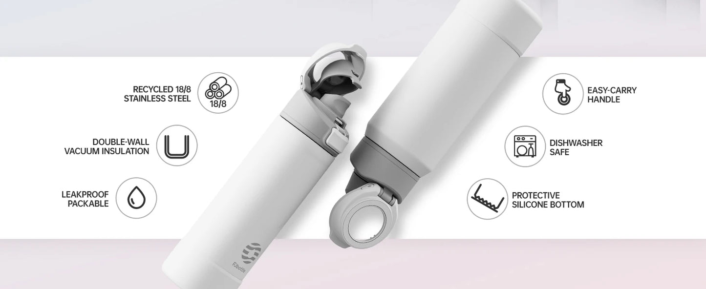 FEIJIAN Magnetic Thermos Stainless Steel Sports Water Bottle with Magnetic Phone Holder Bouncing cover Insulation Cup