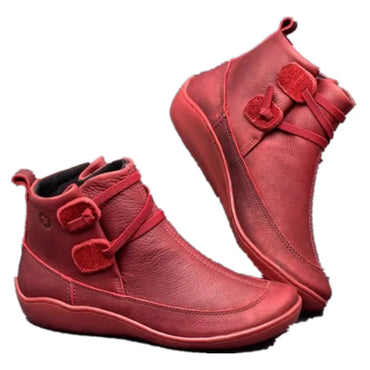 New Autumn And Winter shoes Boots British Wind Retro Boots High Quality PU Waterproof Warm Women's Booties Mujer Botas