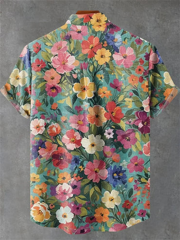 2025 Men's Shirt Hawaii Beach Holiday Flower Pattern Summer Casual Men's Top Breathable New Style