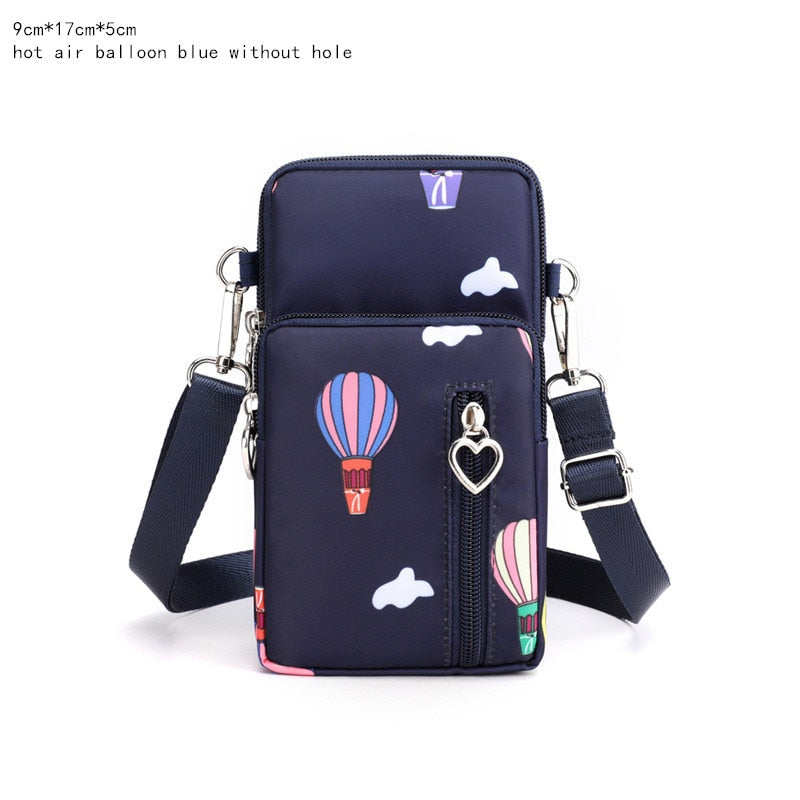 Women's Mini Shoulder Bag Oxford Waterproof Handbag Wrist Pouch Wallet Sports Cell Mobile Phone Bag Crossbody Bags for Girls