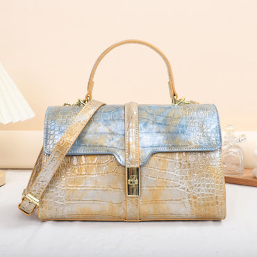 Crocodile Pattern Leather Women's Handbags Lady Shoulder Messenger Bag Design Genuine Leather Fashion All-Match Portable Bags