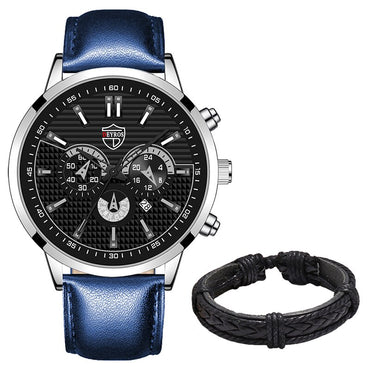 2022 reloj hombre Top Mens Business Leather Quartz Wristwatch Luxury Fashion Men Watches Calendar Date Bracelet Strap