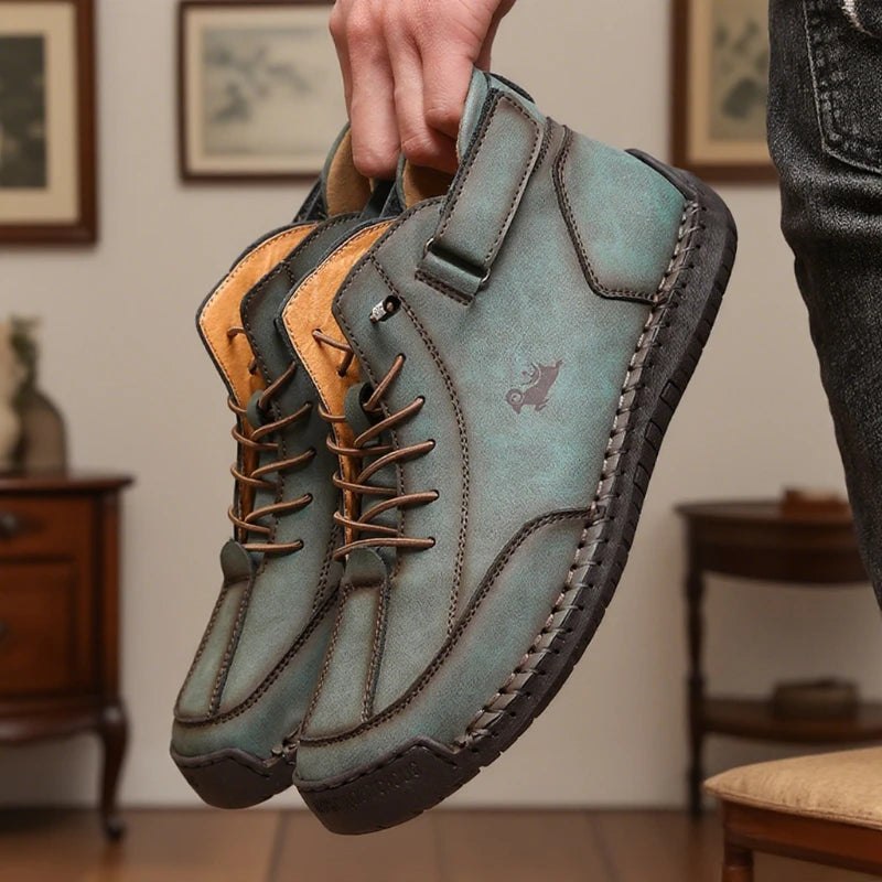 Women's Handmade Leather Casual Shoe Fashion Ankle Boots Business Outdoor Shoes Soft Homme Classic Ankle Non-slip Flats Moccasin
