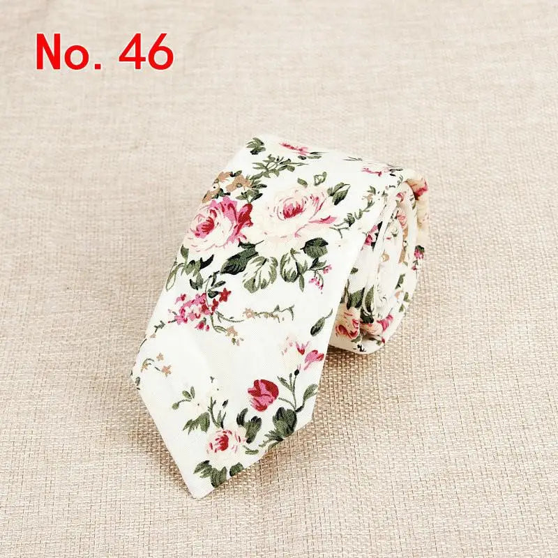 Classic Men's Flower Ties Handmade Cotton Tie For Men 6CM Narrow Floral Neckties Gift Wedding Party Casual Gravatas Paisley Tie