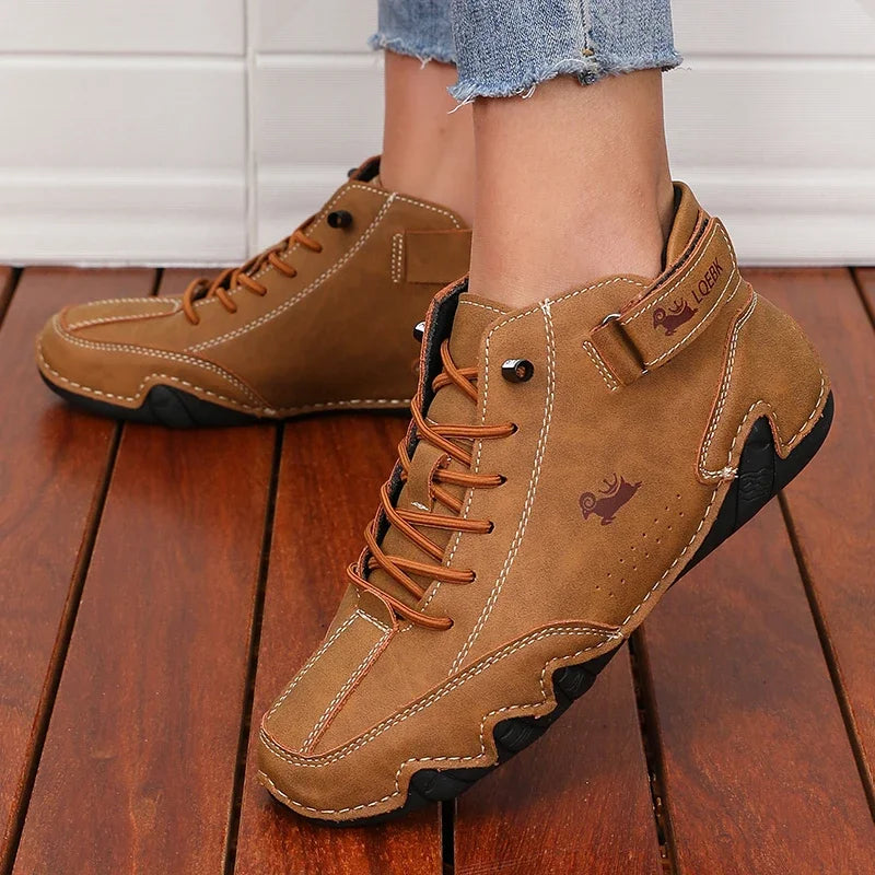 Khaki Women's Boots Trendy Comfortable Soft Soled High Top Boots Versatile Fashionable Commuting Motorcycle Women's Sneakers
