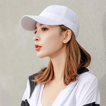 Hat Men Spring Summer Solid Color Mesh Cap Baseball Cap Women Autumn Korean Edition Sunscreen Hat Mesh Breathable Peaked Cap