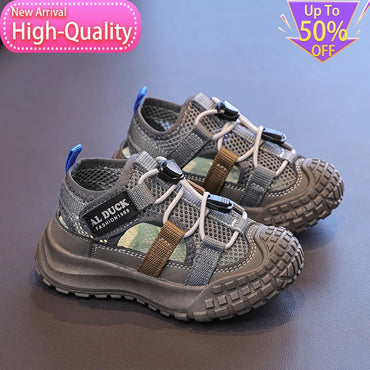 Spring New Mesh Breathable Childrens Sports Shoes Versatile Simple Campus Running Shoes Fashionable Foot Protection Casual Shoes