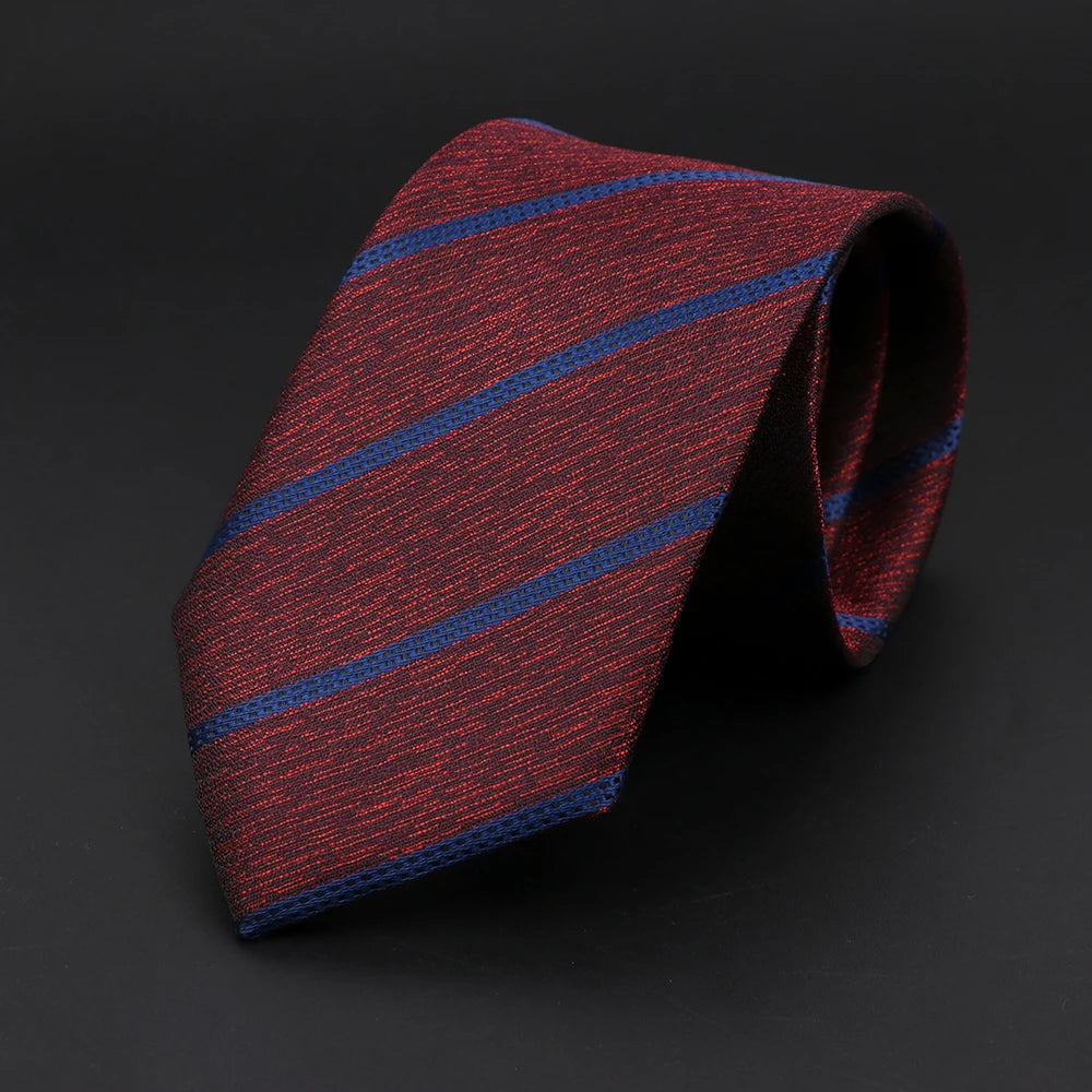 New Style Fashion Jacquard Paisley Striped Necktie For Men 7cm Dark Blue Black Formal Business Party Skinny Slim Cravat Tie Gift