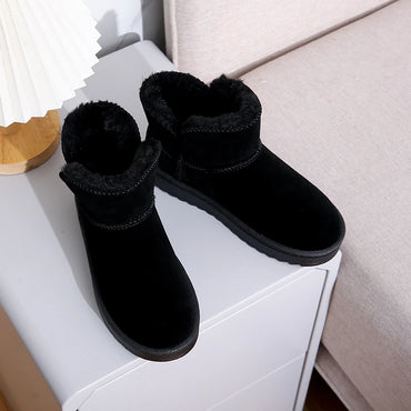 Women's Winter Plus Cashmere Warm Solid Color All Fashion Warm Non-slip Winter Boots Cotton Padded Shoes Platform Ankle Boots