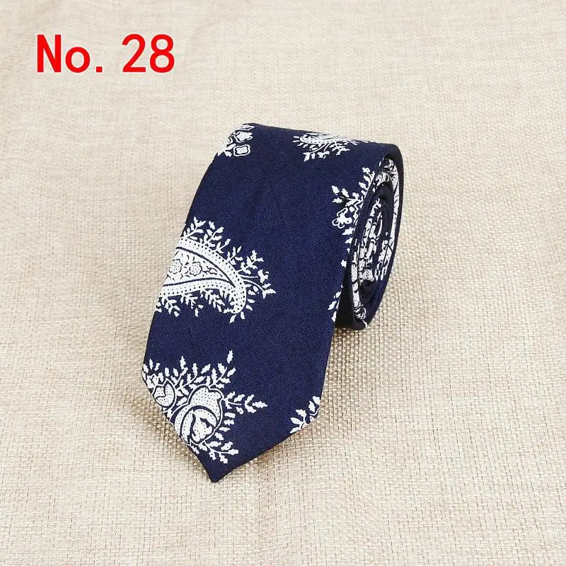 Classic Men's Flower Ties Handmade Cotton Tie For Men 6CM Narrow Floral Neckties Gift Wedding Party Casual Gravatas Paisley Tie