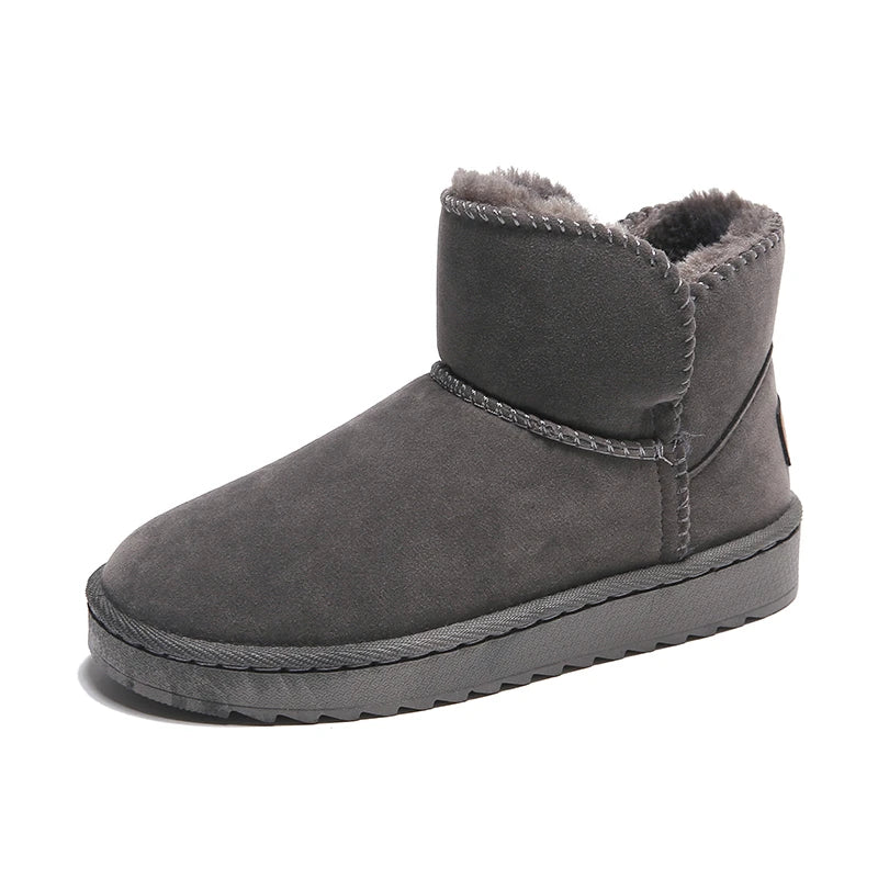 Women's Winter Plus Cashmere Warm Solid Color All Fashion Warm Non-slip Winter Boots Cotton Padded Shoes Platform Ankle Boots