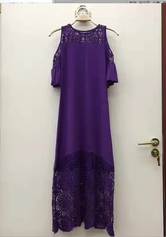 2025 Women's Lace Stitching Ruffle Short-Sleeved Strapless Dress Elegant Ladies' Summer Evening Club Party Dresses Woman Vestido