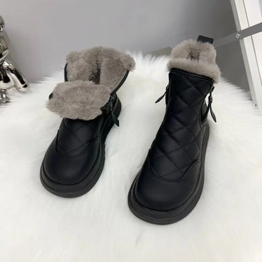 Snow Boots Women's Winter New Cotton Shoes with Wool Thick Waterproof Non-slip Warm Ankle Boots Botas De Invierno Para Mujer