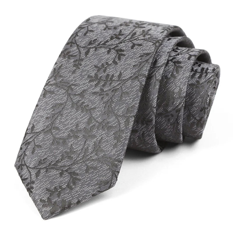Luxury Skinny 6CM Mens Necktie Ties For Man Striped Plaid Floral Solid Jacquard Ascot Business Party Neck Tie Accssories