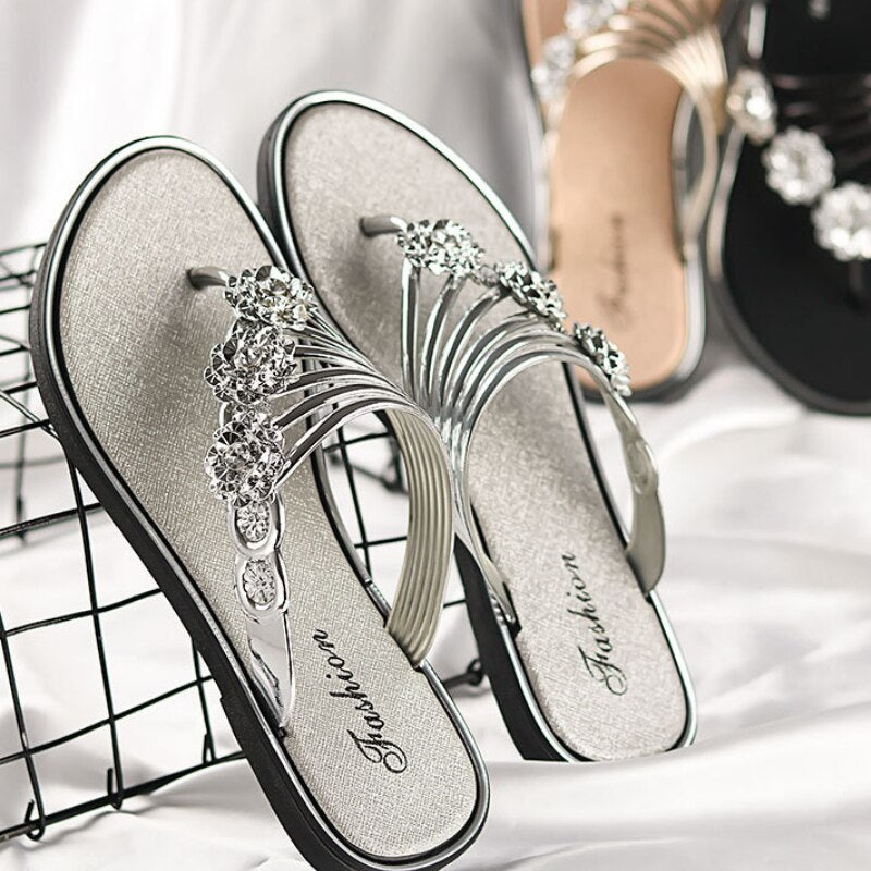 Sexy Women's Flat Flip Flops Fashion Casual Slippers Flower Lightweight Sandals