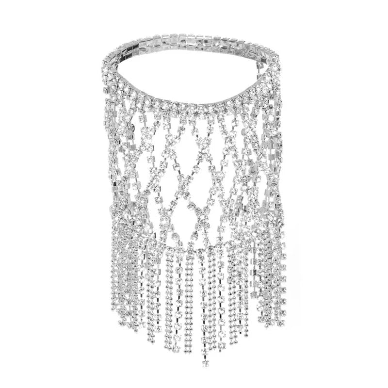 1PC Stonefans Full Rhinestone Tassel Adjustable Ankles Foot Chain Jewelry for Women Crystal Anklets