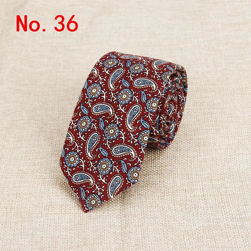 Classic Men's Flower Ties Handmade Cotton Tie For Men 6CM Narrow Floral Neckties Gift Wedding Party Casual Gravatas Paisley Tie