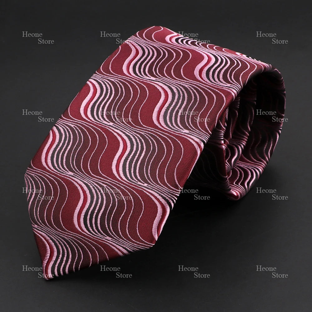 Novelty Men's Tie Floral Rose Constellation Designed Wave Lines Pattern Red Blue Green Neckties Fit Party Dinner Wedding Cravat
